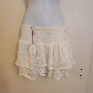Avidlove White Ruffeled Lace Skirt W/ Lined Slip | Sz XL| NWT